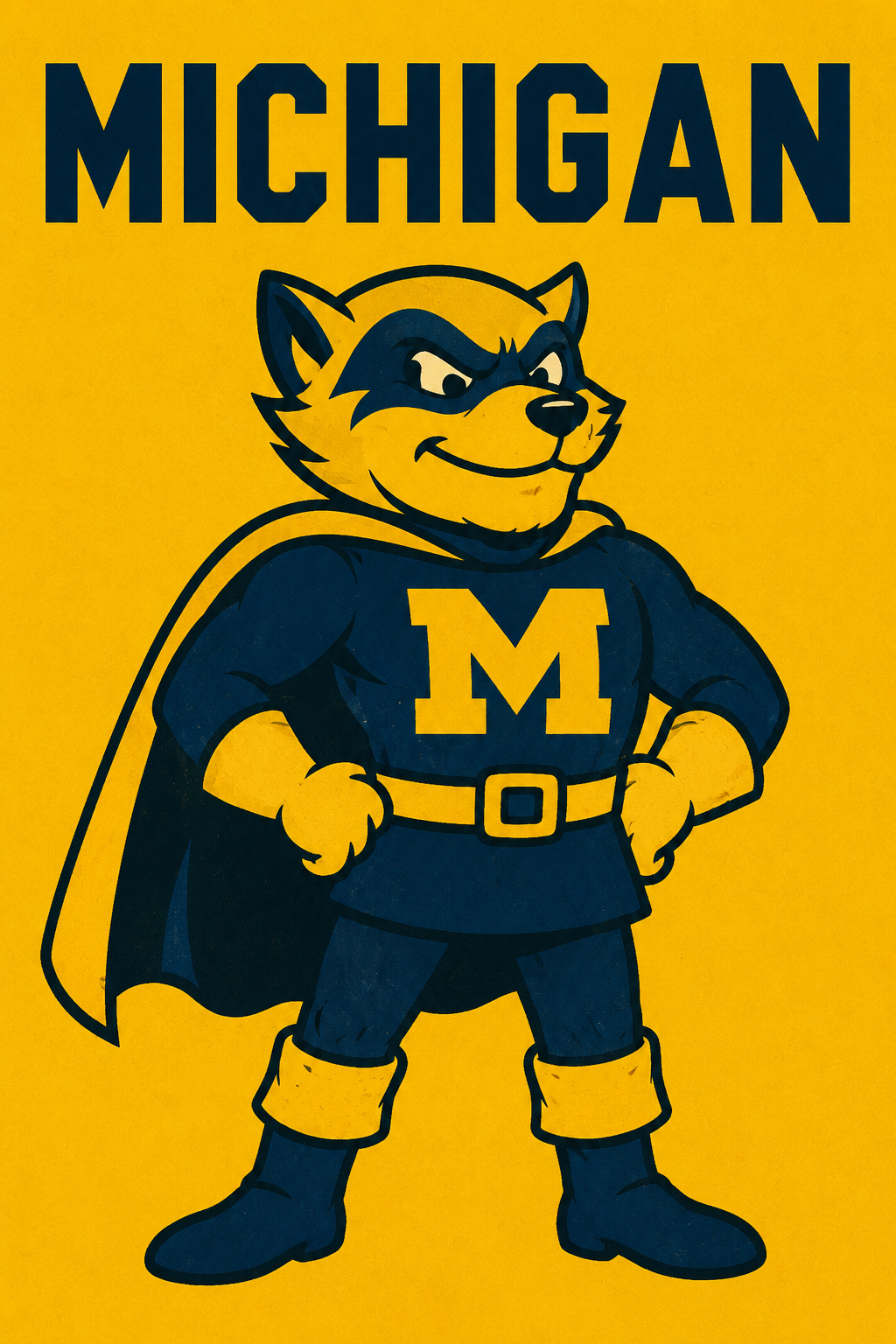 Michigan Wolverine Mascot-Inspired Wall Art Print