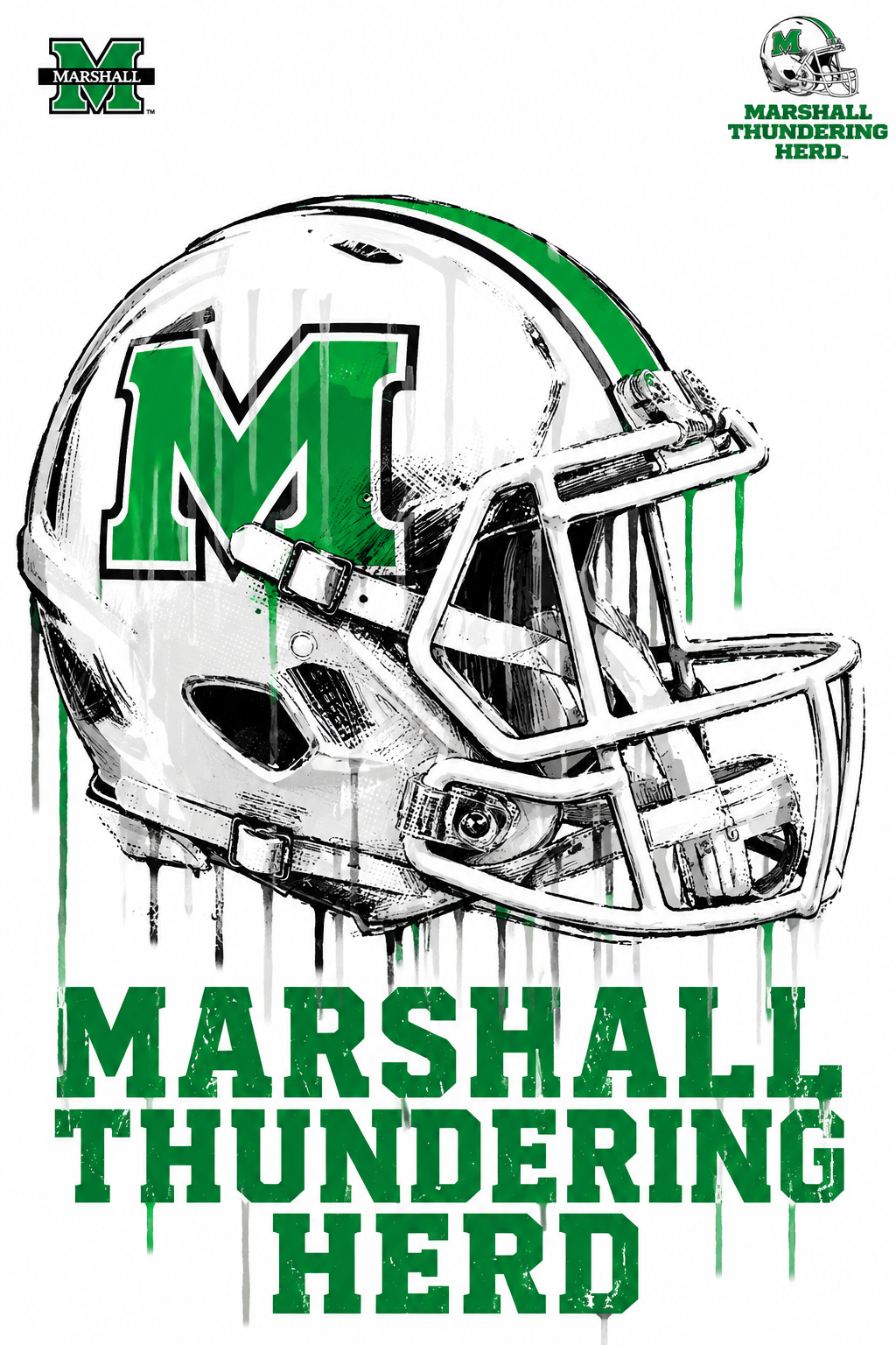 Marshall Thundering Herd Football Helmet Wall Art