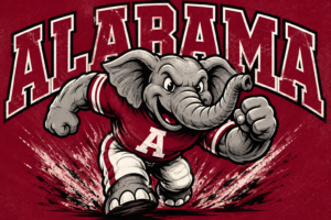 Alabama Elephant Mascot Style Graphic Wall Art