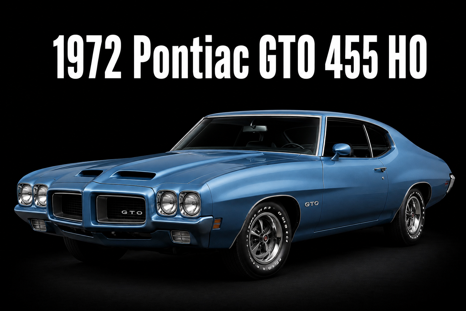 1972 Pontiac GTO 455 HO Blue Muscle Car Wall Art