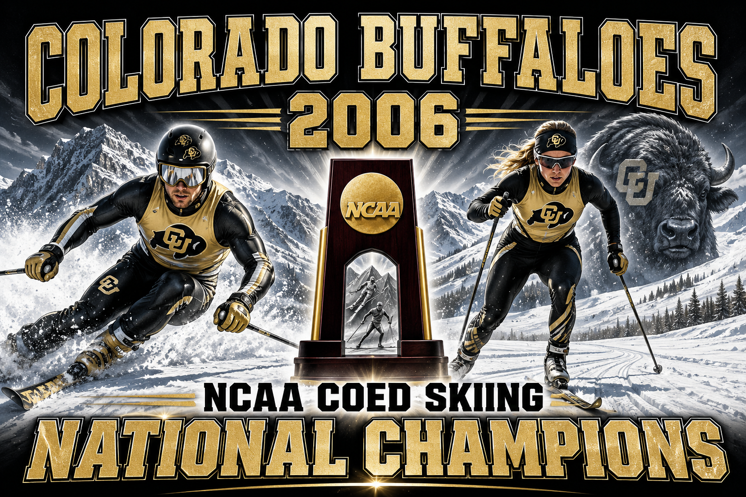 Colorado Buffaloes 2006 NCAA Coed Skiing Champions Poster