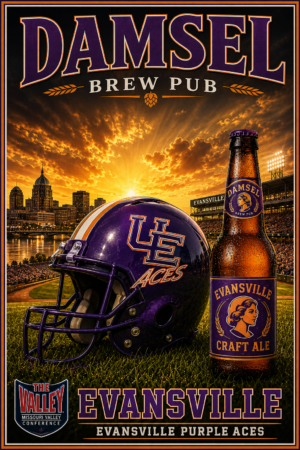 Evansville Purple Aces Football Brew Pub Poster