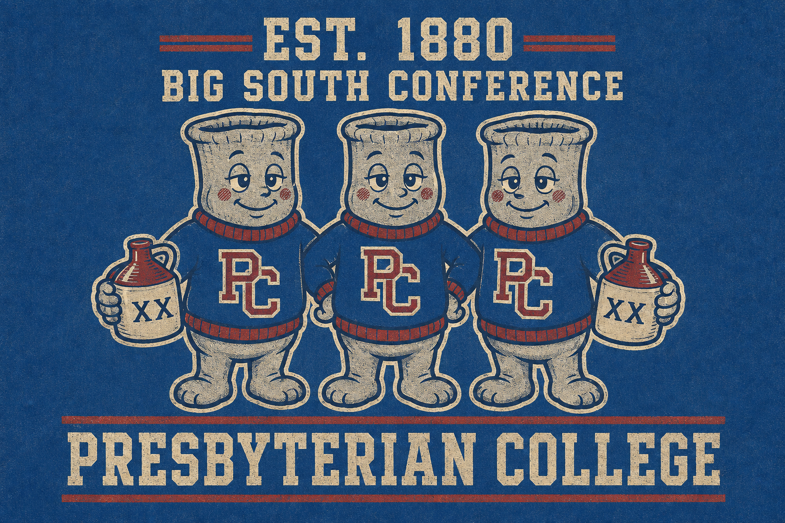 Presbyterian College Big South Conference Vintage-Style Wall Art