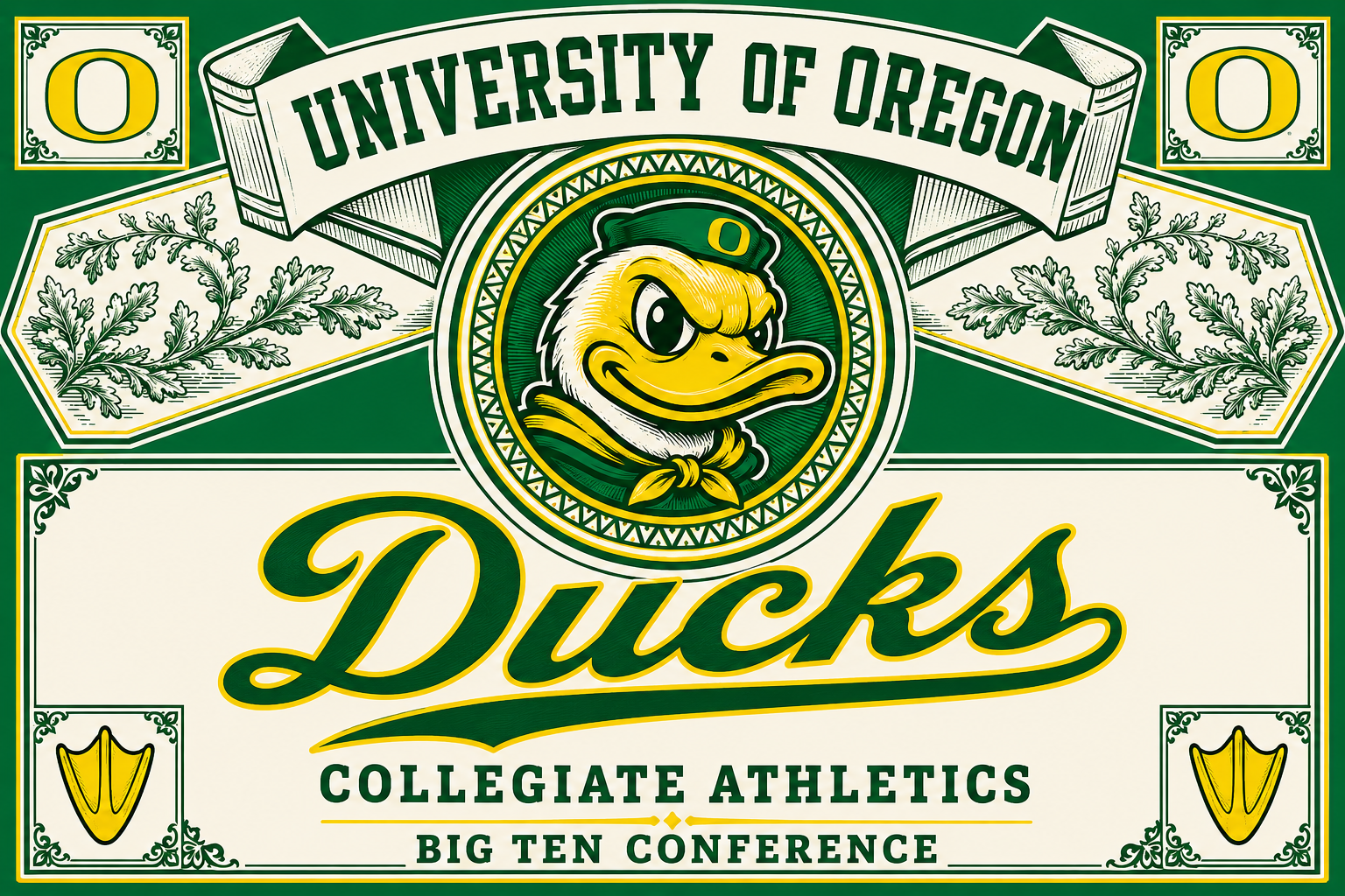 University of Oregon Ducks Collegiate Athletics Wall Art
