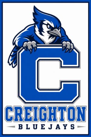 Creighton Bluejays Bluejay Mascot Number 6 Wall Art