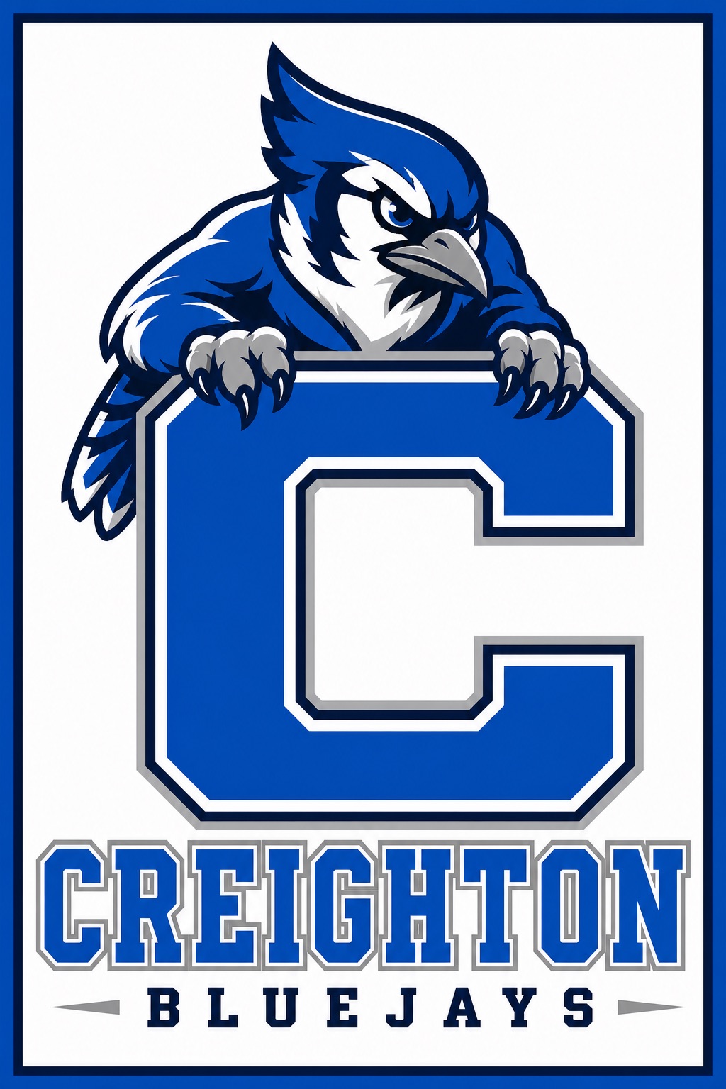 Creighton Bluejays Bluejay Mascot Number 6 Wall Art