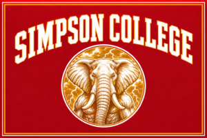 Simpson College Elephant Red and Gold Wall Art