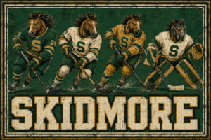 Vintage-Style Skidmore Hockey Horse Players Wall Art