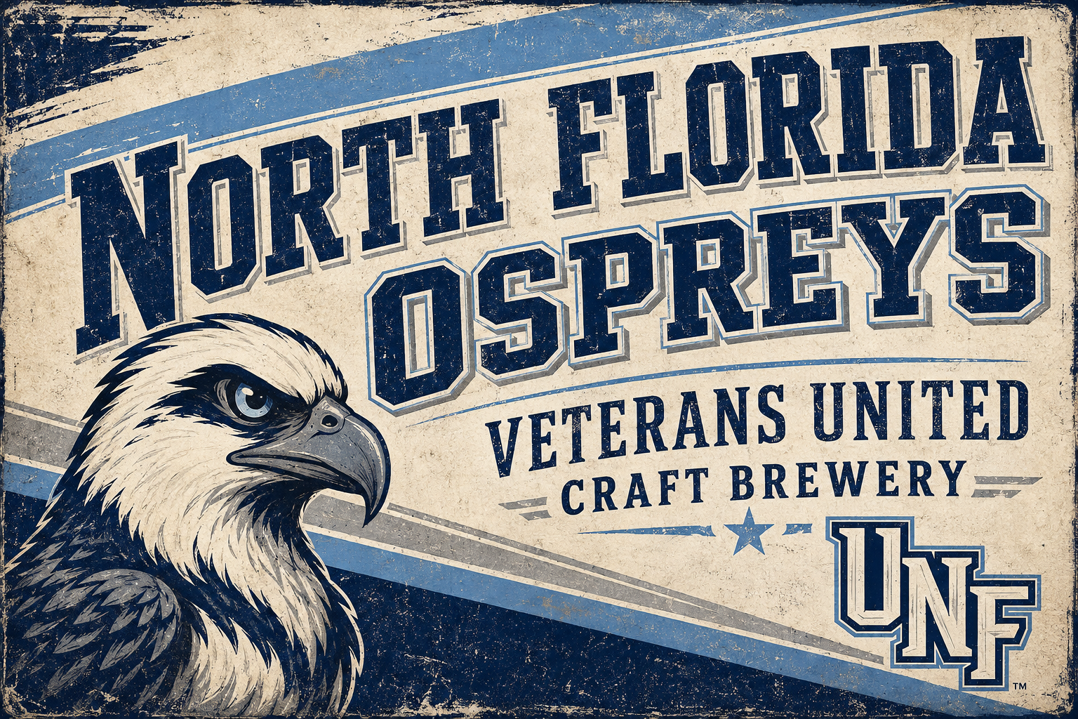 North Florida Ospreys Distressed Eagle Brewery Wall Art