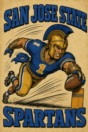 San Jose State Spartans Football Player Graphic Poster
