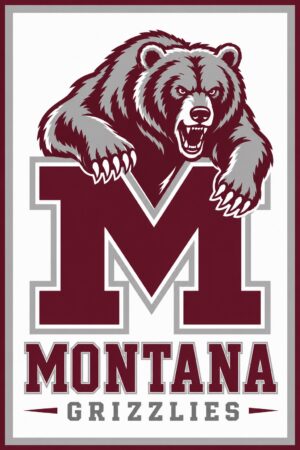 Montana Grizzlies Bear Graphic Wall Art