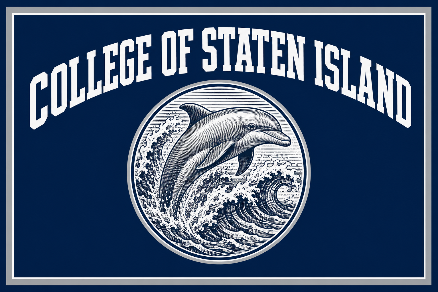 College of Staten Island Dolphin Wave Wall Art