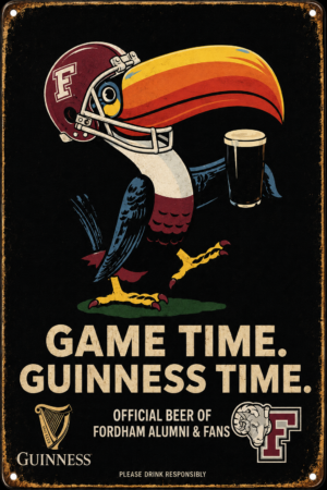 Guinness Football Helmet Game Time Metal Wall Sign