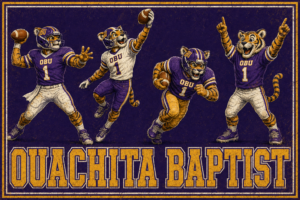 OBU Tiger Football Players Retro Poster
