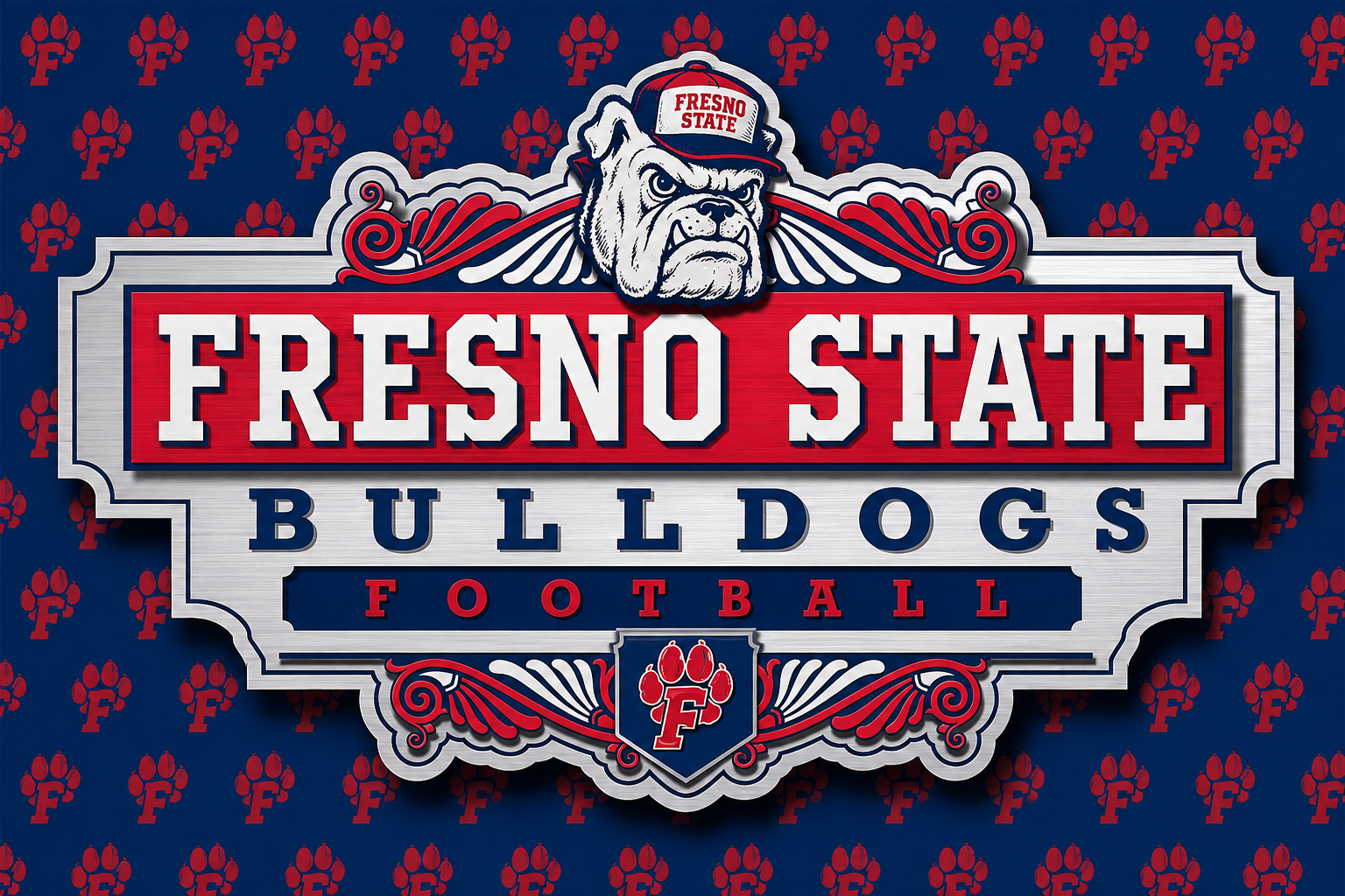Fresno State Bulldogs Football Bulldog Wall Sign