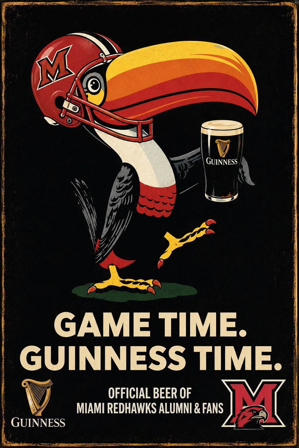 Game Time Guinness Football Bird Wall Sign