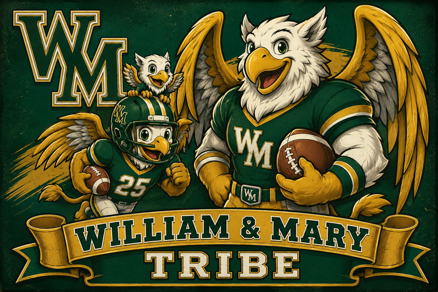 William & Mary Tribe Eagle Football Wall Art