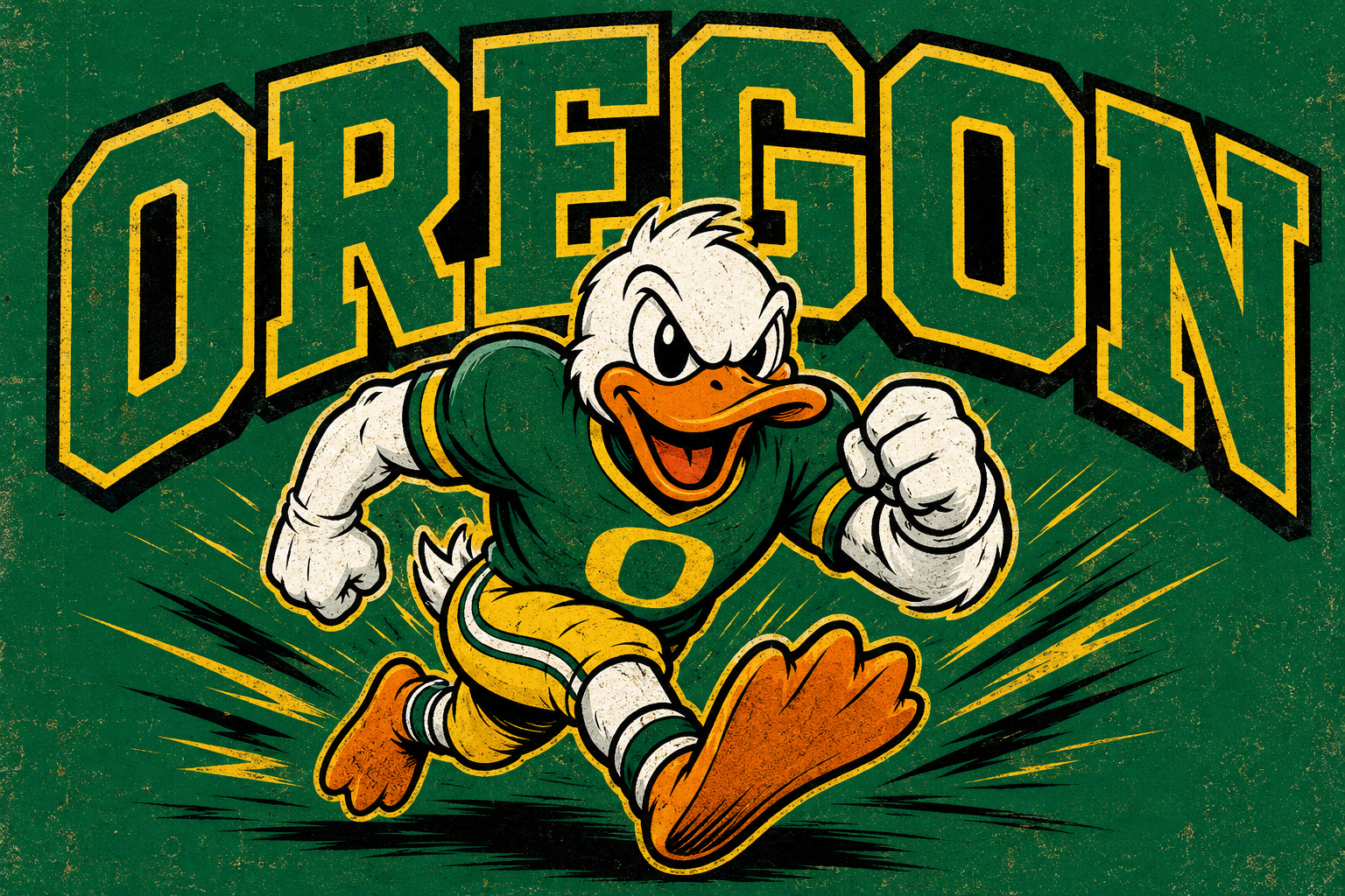 Oregon-Inspired Duck Football Graphic Print