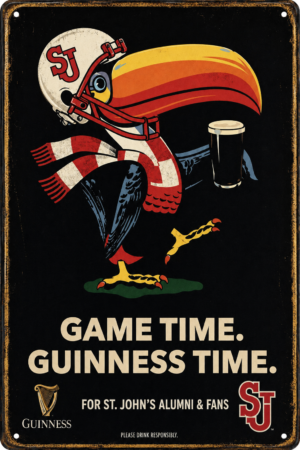 St. John's Game Time Guinness Time Metal Sign