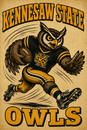 Tennessee State Owl Football Vintage-Style Wall Art