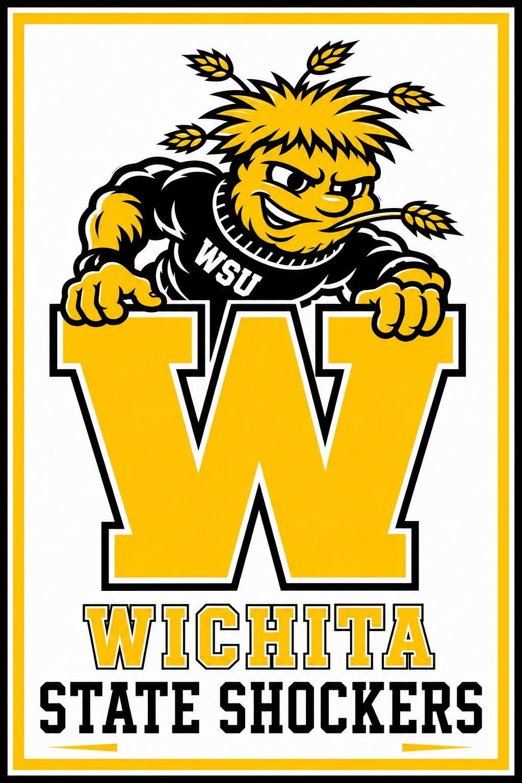 Wichita State Shockers WSU Wheat Mascot Wall Art