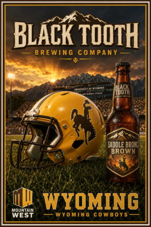 Wyoming Cowboys Black Tooth Brewing Mountain Football Wall Art