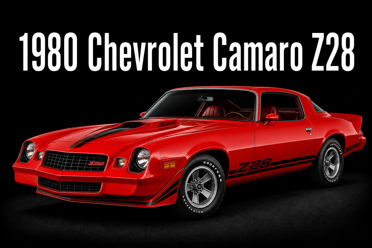 1980 Chevrolet Camaro Z28 Red Muscle Car Wall Art