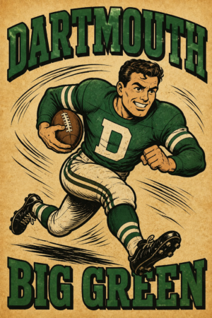 Dartmouth Big Green Vintage-Style Football Wall Art