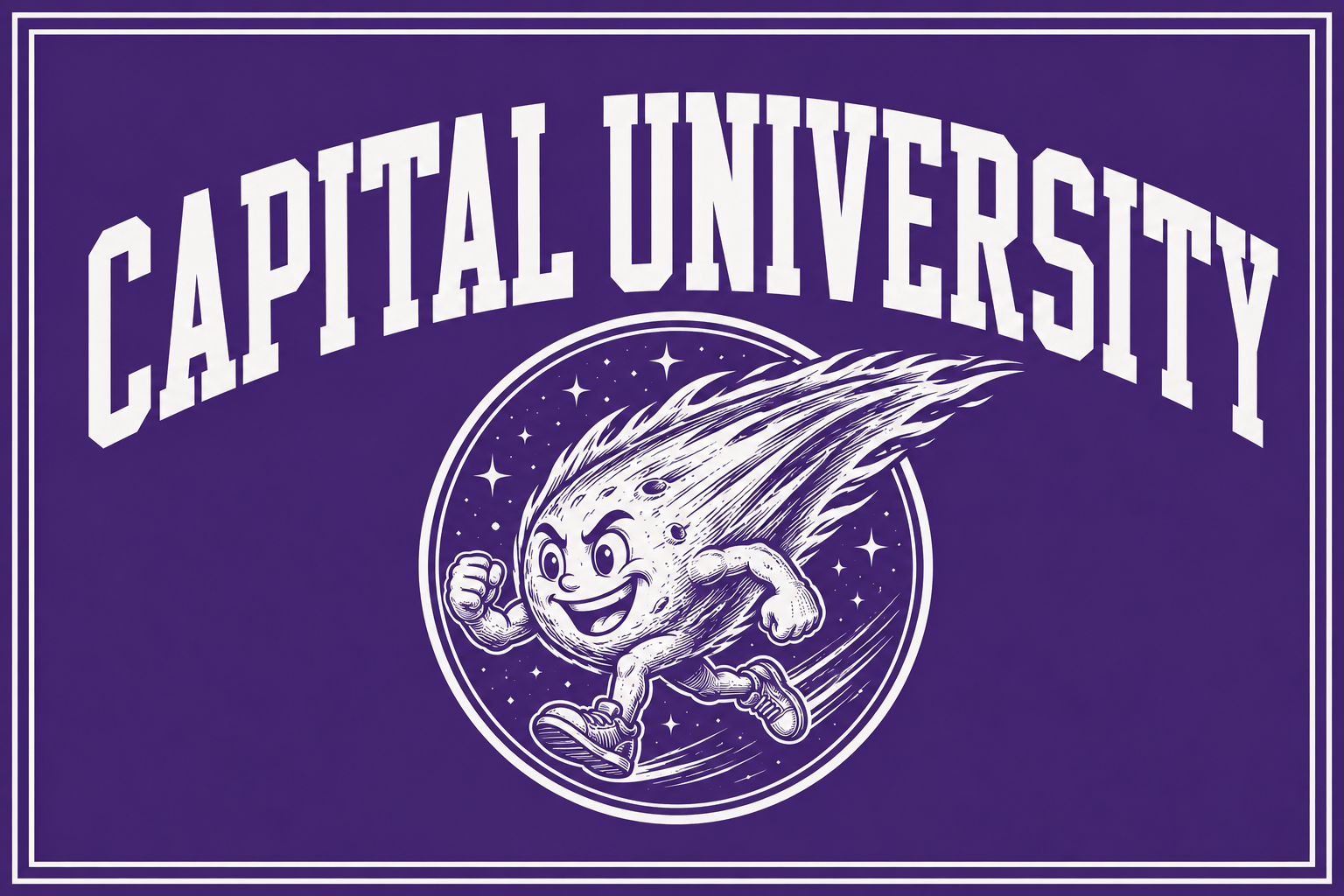 Capital University Purple Retro Space Mascot Wall Art