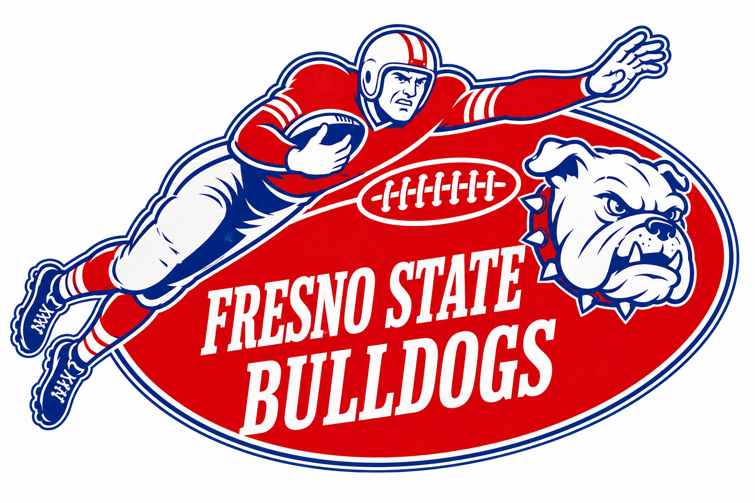 Fresno State Bulldogs Football Player and Bulldog Graphic