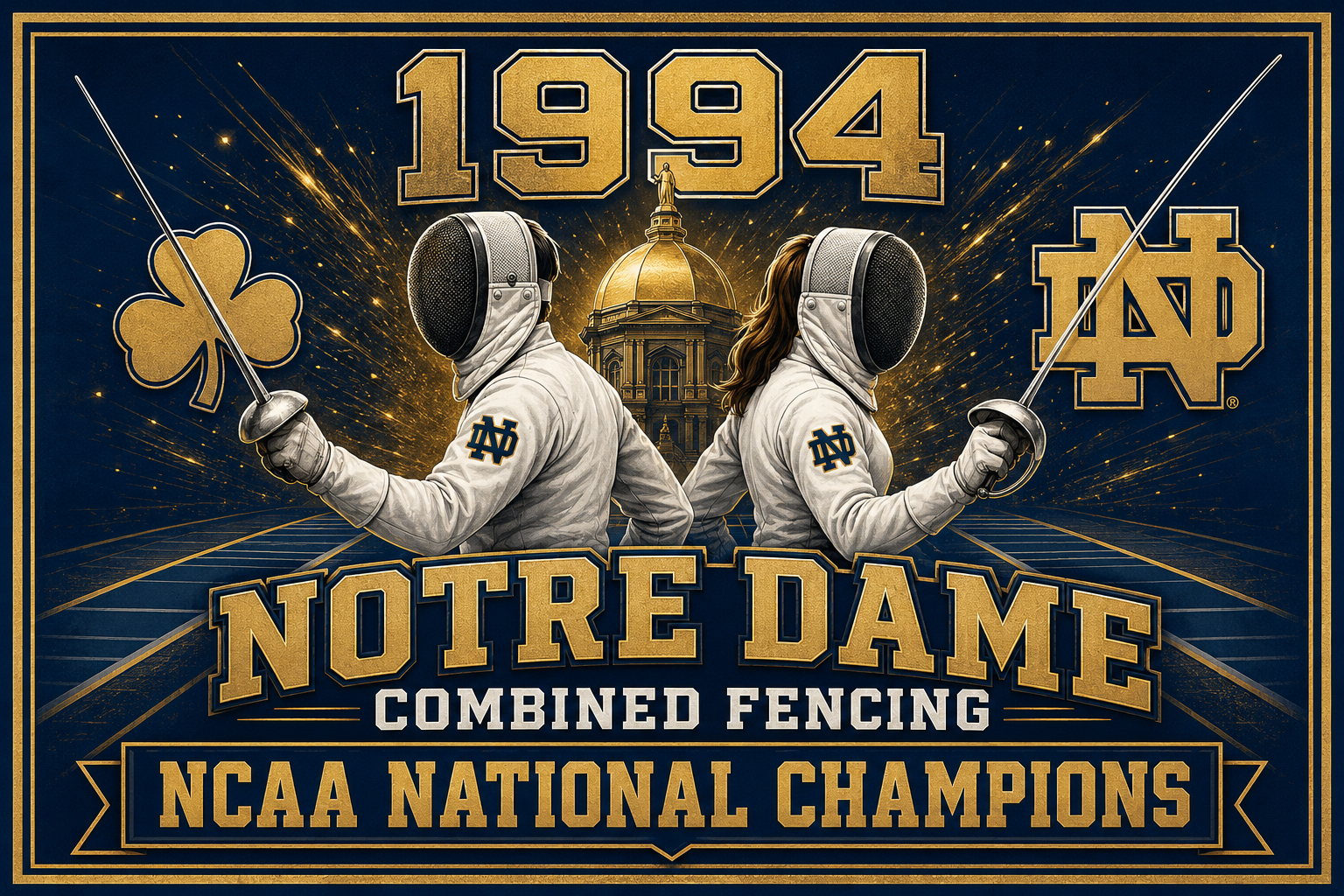 1994 Notre Dame Combined Fencing Champions Wall Art