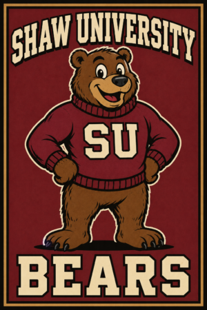Shaw University Bears Cartoon Bear Poster-Style Wall Art