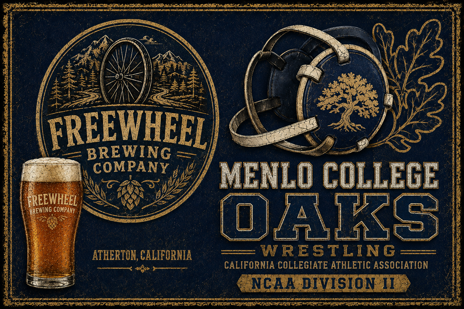 Freewheel Brewing Company Menlo College Oaks Wrestling Wall Art
