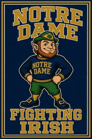 Notre Dame Fighting Irish Leprechaun Wall Art Poster