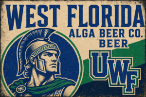West Florida UWF Spartan Beer Co. Vintage-Style Wall Art