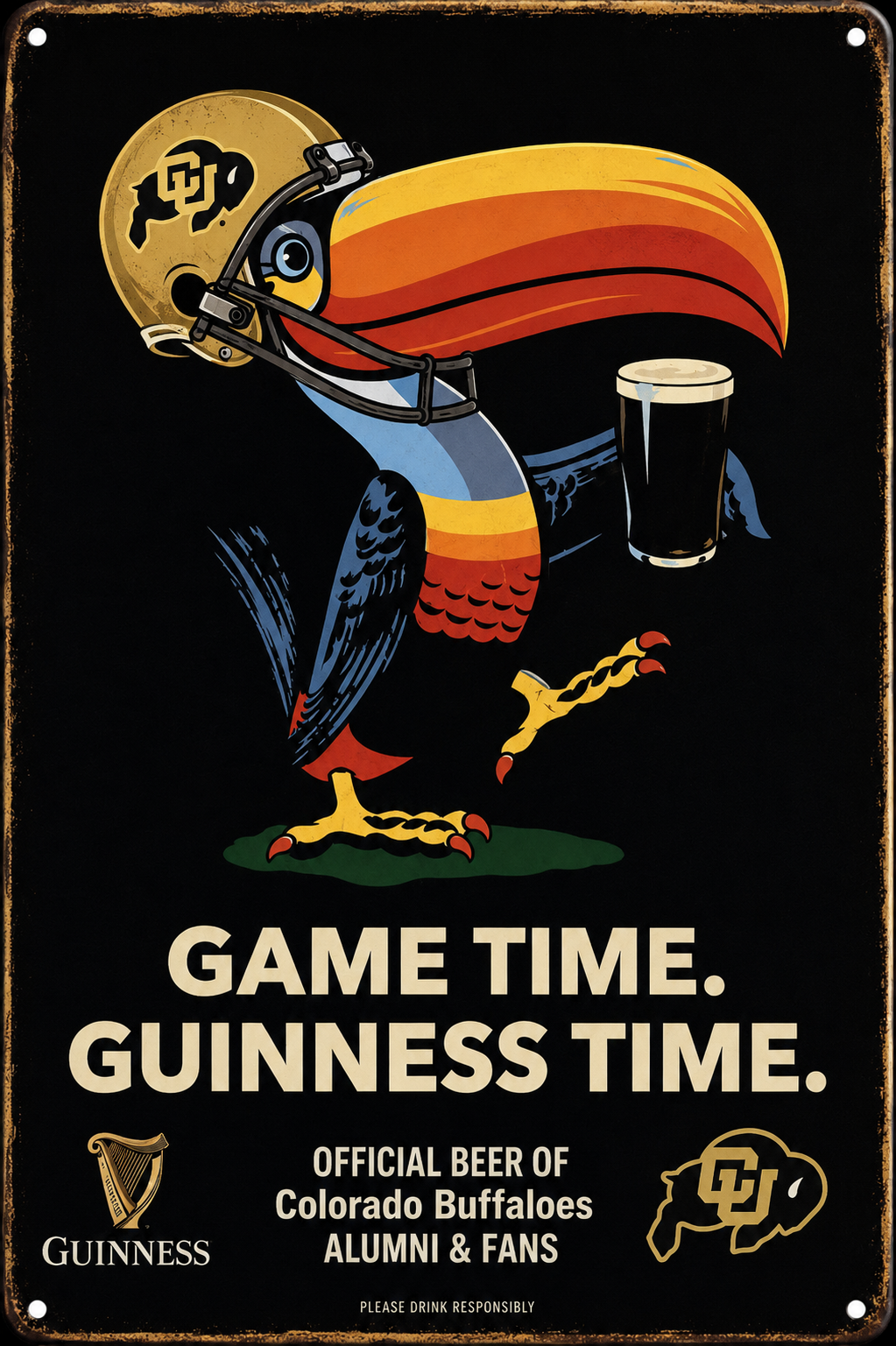 Guinness Colorado Buffaloes Game Time Wall Sign