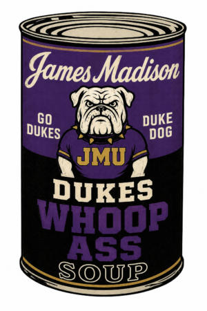 James Madison Dukes Bulldog Soup Can Style Wall Art