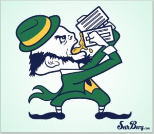 Green-Hatted Cartoon Mascot Marching Wall Art