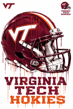 Virginia Tech Hokies Football Helmet Graphic Wall Art
