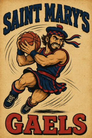 Saint Mary's Gaels Vintage Basketball Wall Art