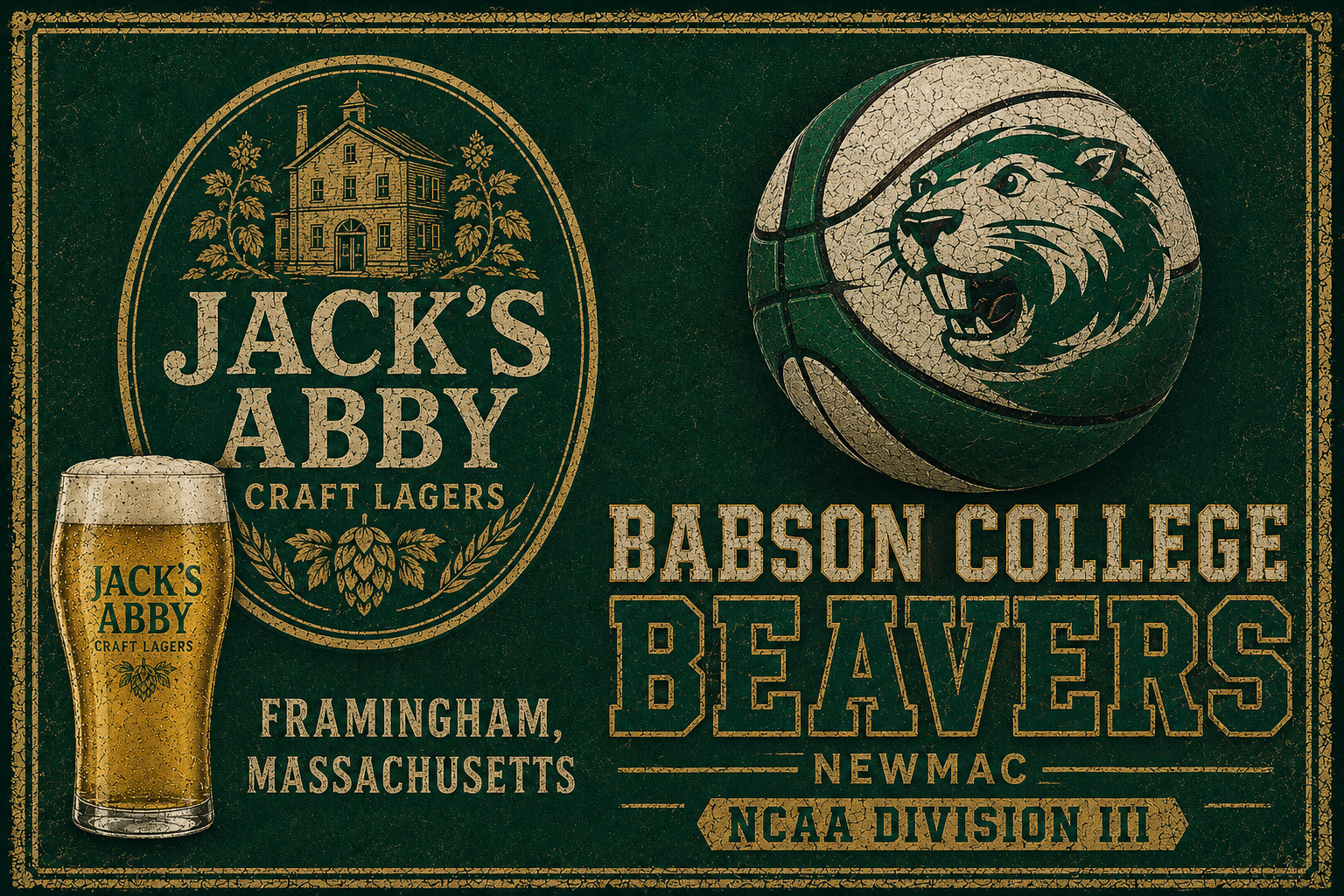 Jack’s Abby Babson College Beavers Vintage-Style Wall Art