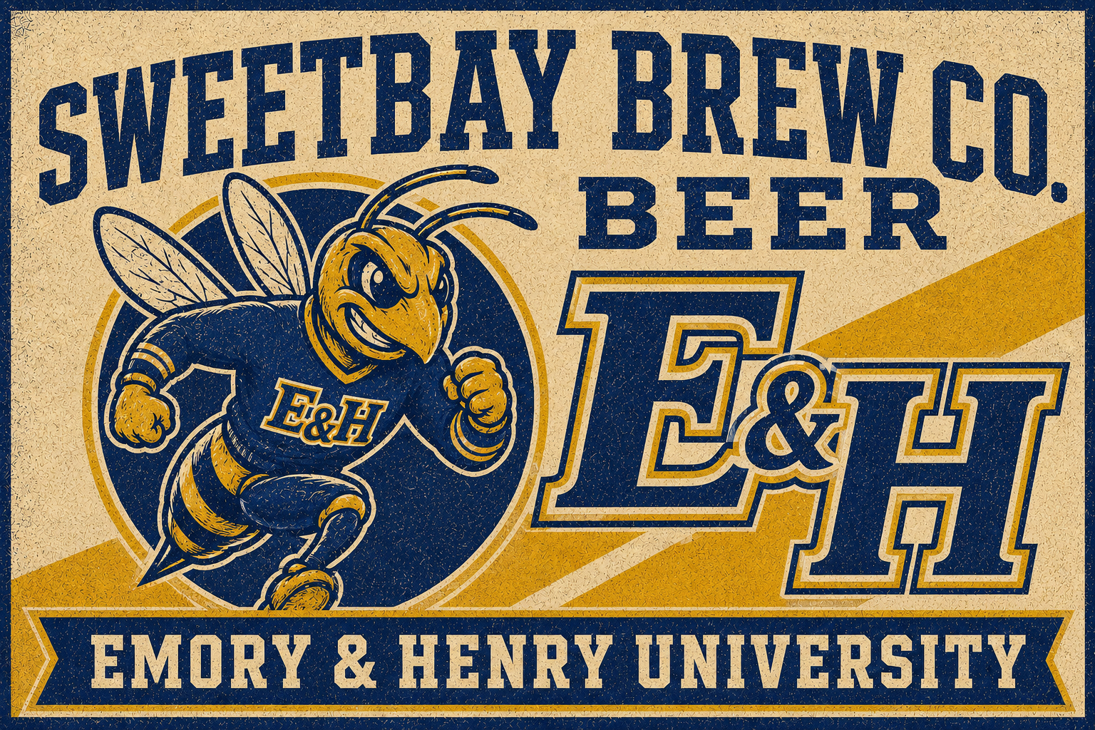 Sweetbay Brewing Co. Beer Emory & Henry Vintage-Style Sign