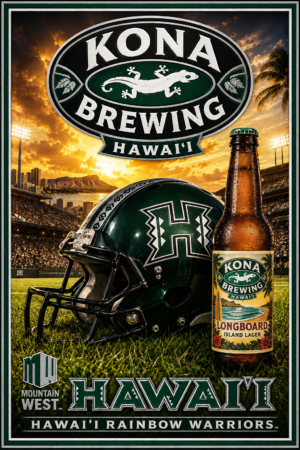 Kona Brewing Hawaii Football Sunset Wall Art