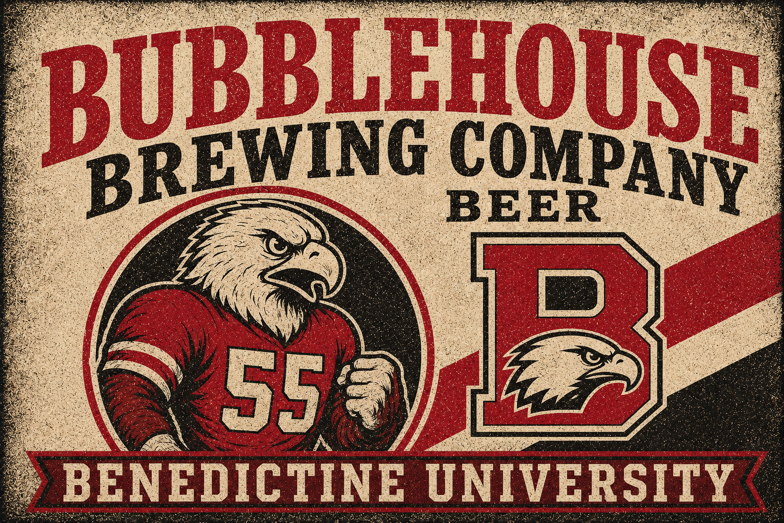 Benedictine University Eagles Vintage-Style Beer Sign