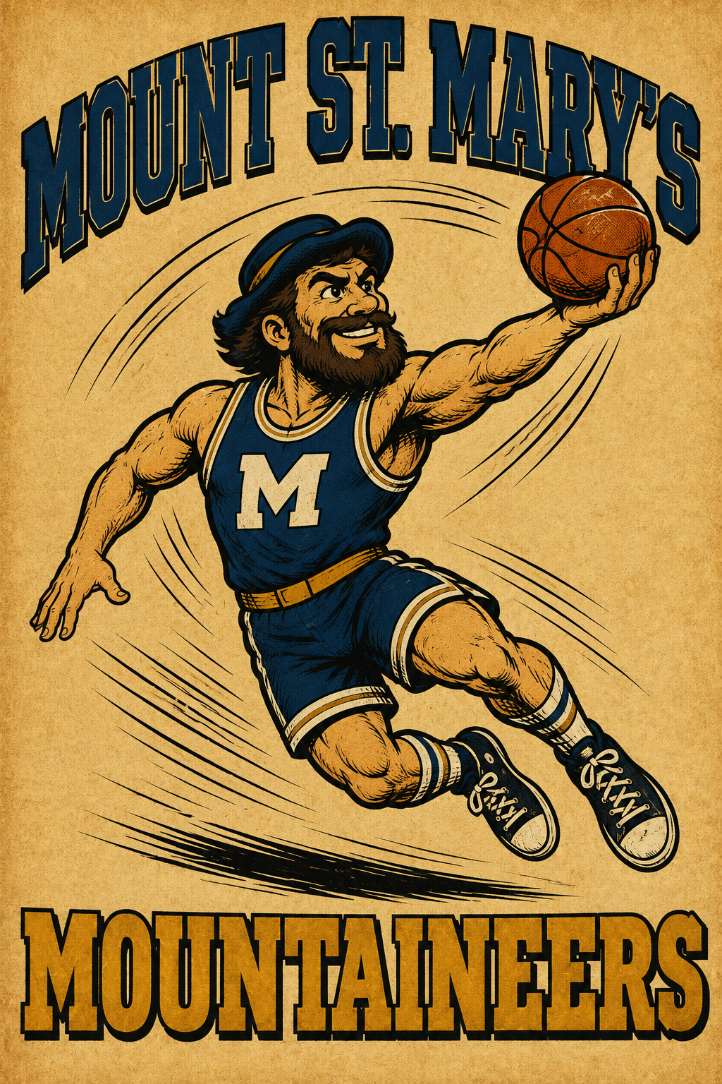 Mount St. Mary’s Mountaineers Basketball Wall Art