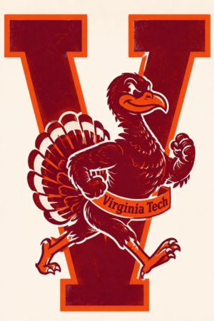 Virginia Tech Turkey Mascot V Graphic Wall Art
