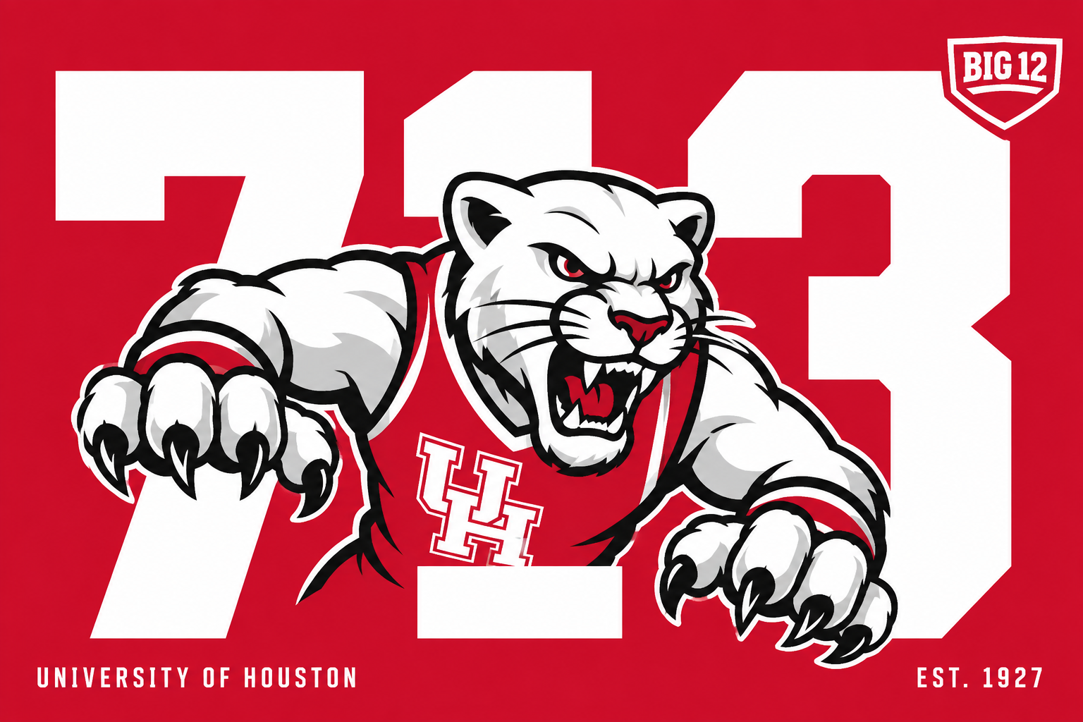University of Houston Cougar Big 12 Sports Wall Art