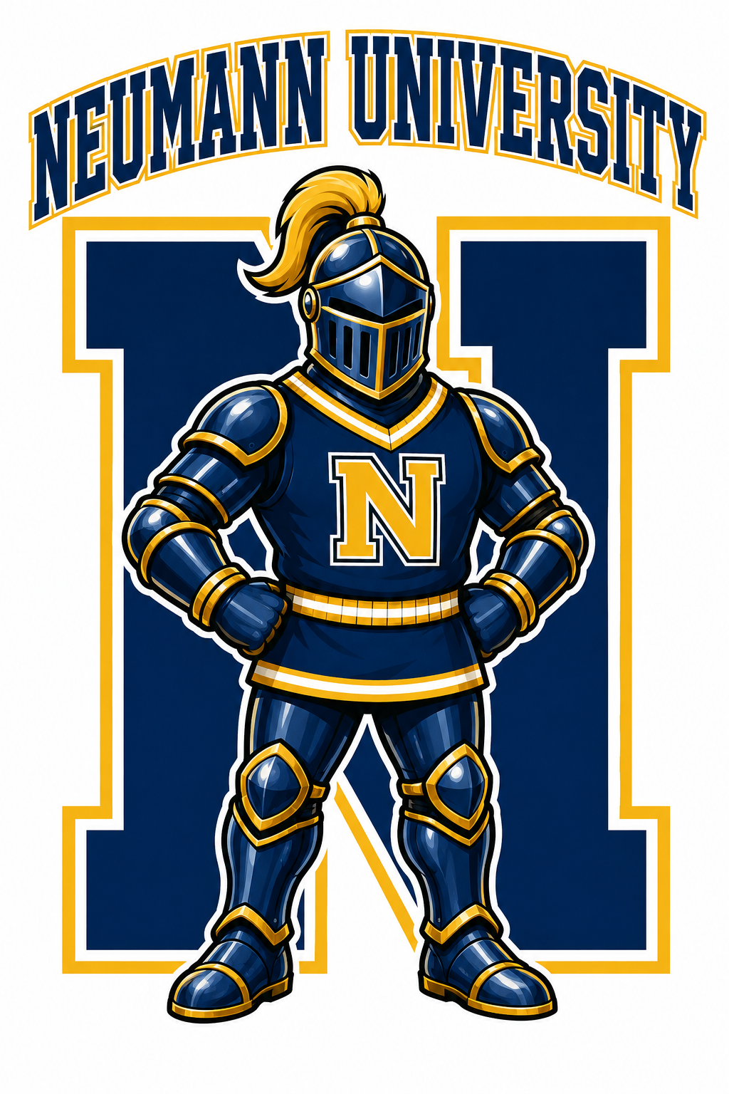Neumann University Knight Navy and Gold Wall Art