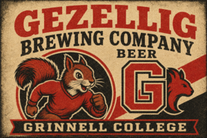Grinnell College Squirrel Brewing Company Vintage-Style Wall Art