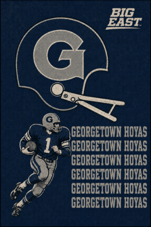 Georgetown Hoyas Big East Football Wall Art Print